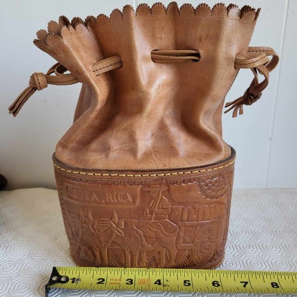 Beautiful Vintage Unique Bucket handbag from the leather work of Jesus Zunicaz - Picture 2 of 8